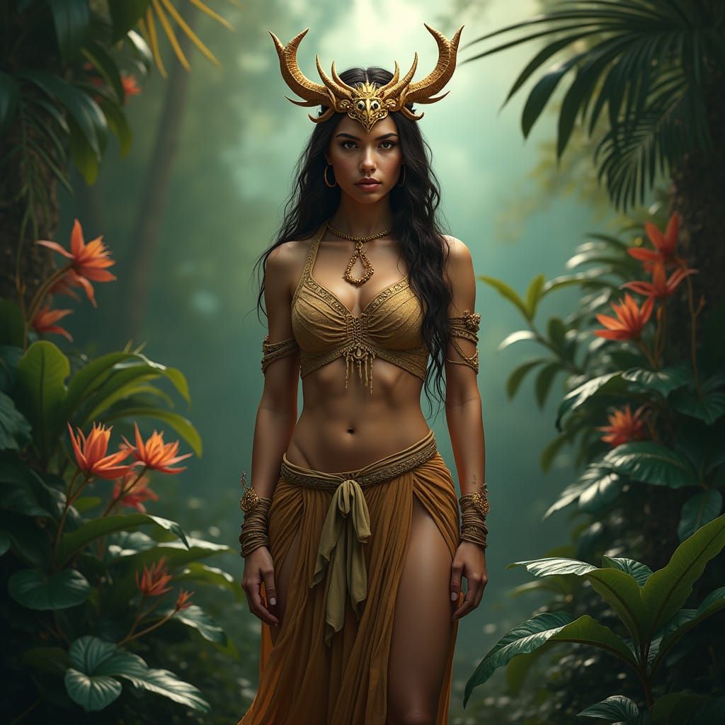 Realistic Queen Boa Hancock in Vibrant Jungle