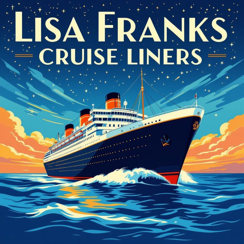 Vintage Art Deco Cruise Liner Travel Poster