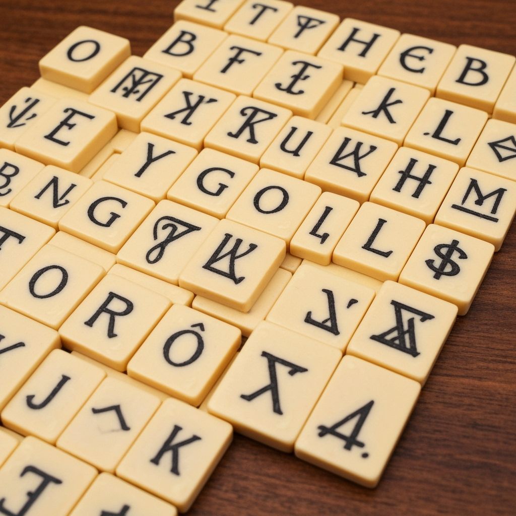 Glagolitic Scrabble Tiles for Word Games