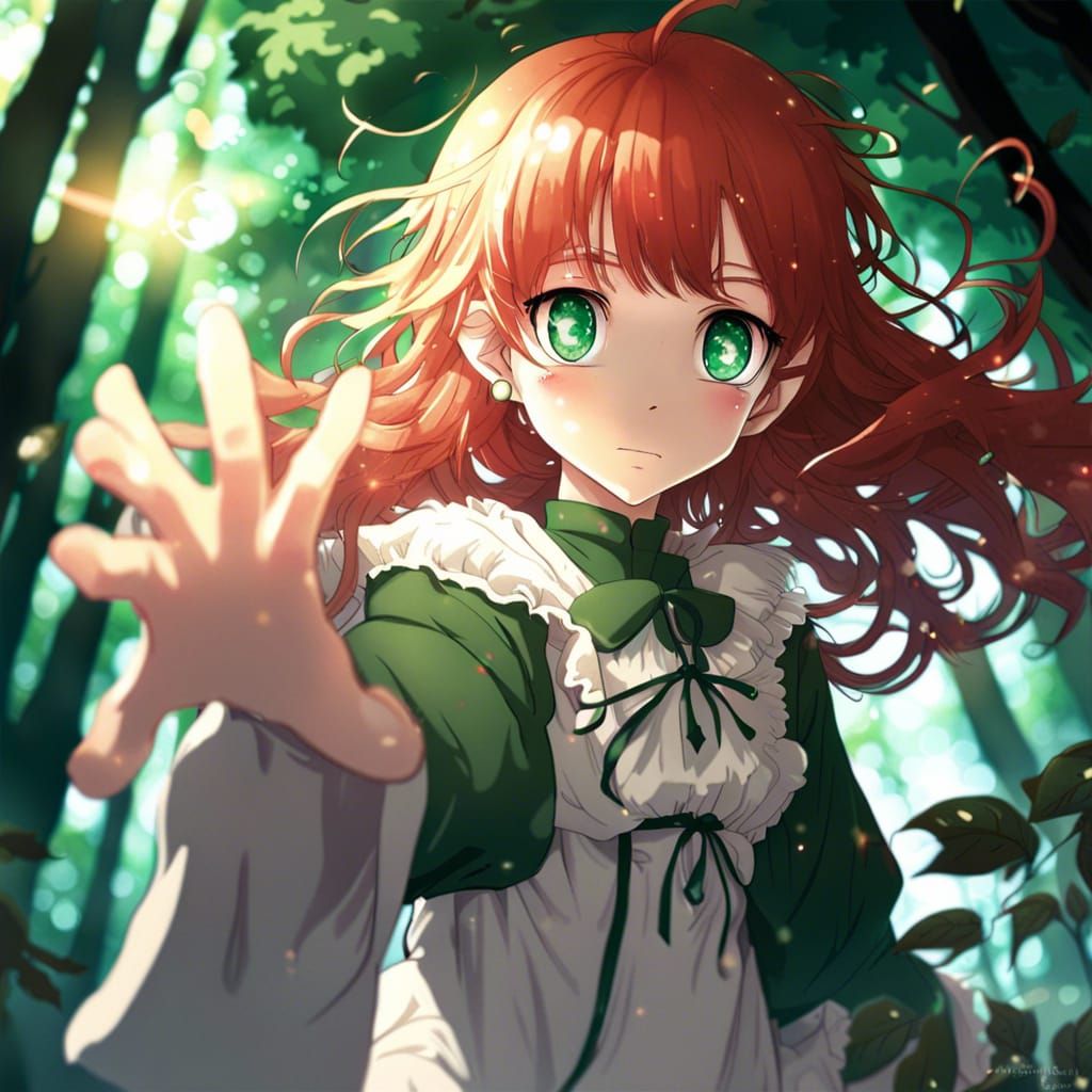 Will-o'-the-Wisp Touches Girl's Hand, Anime Style