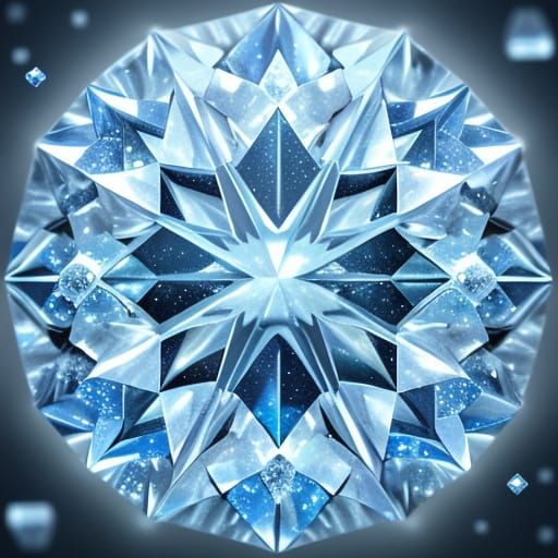 Glowing Icy Shards on Cracked Glass in Surrealistic Macro