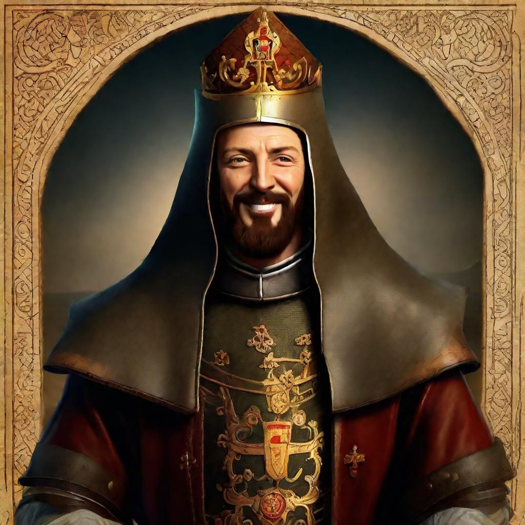 King Henry of the Portuguese (Expansionist, Seafaring) Civilization 3 leader picture card, CGI PC 32bit graphics, beauti...