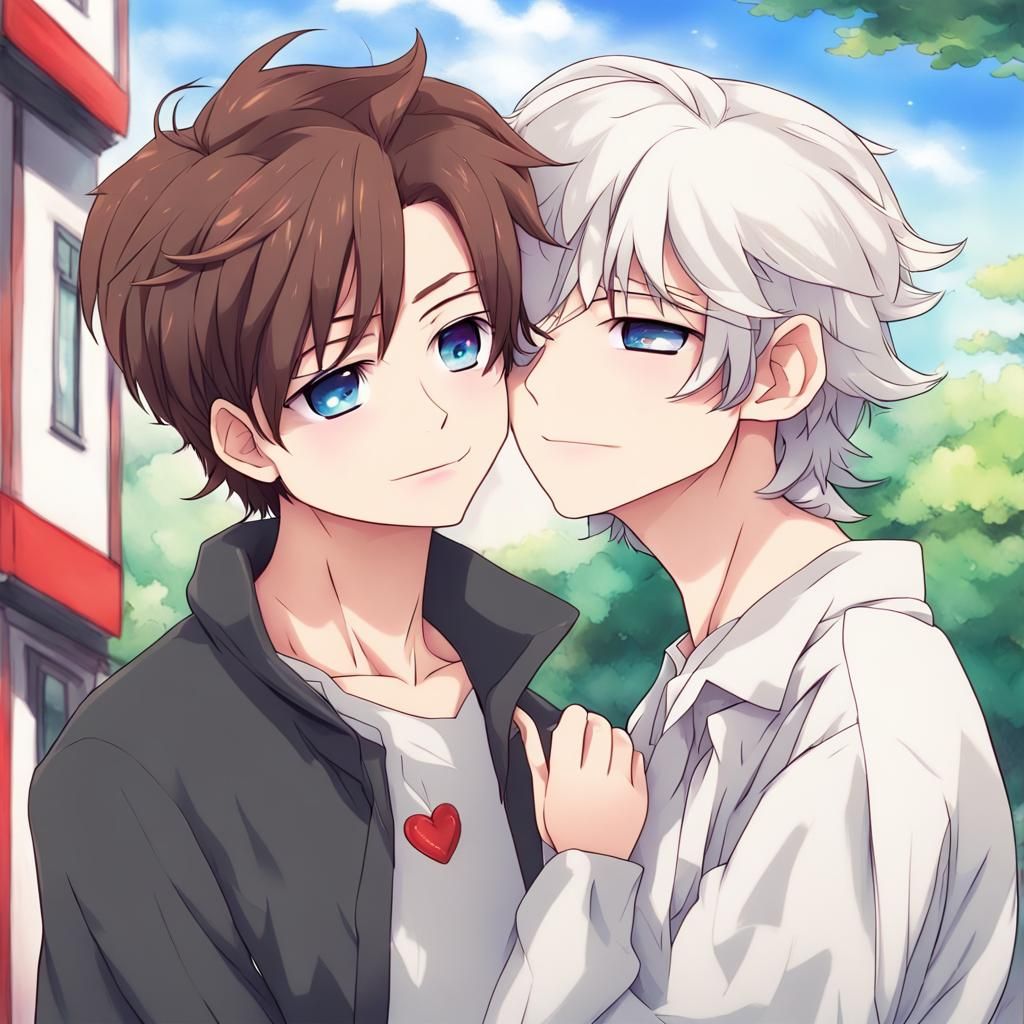 Anime Style Gay Couple Illustration