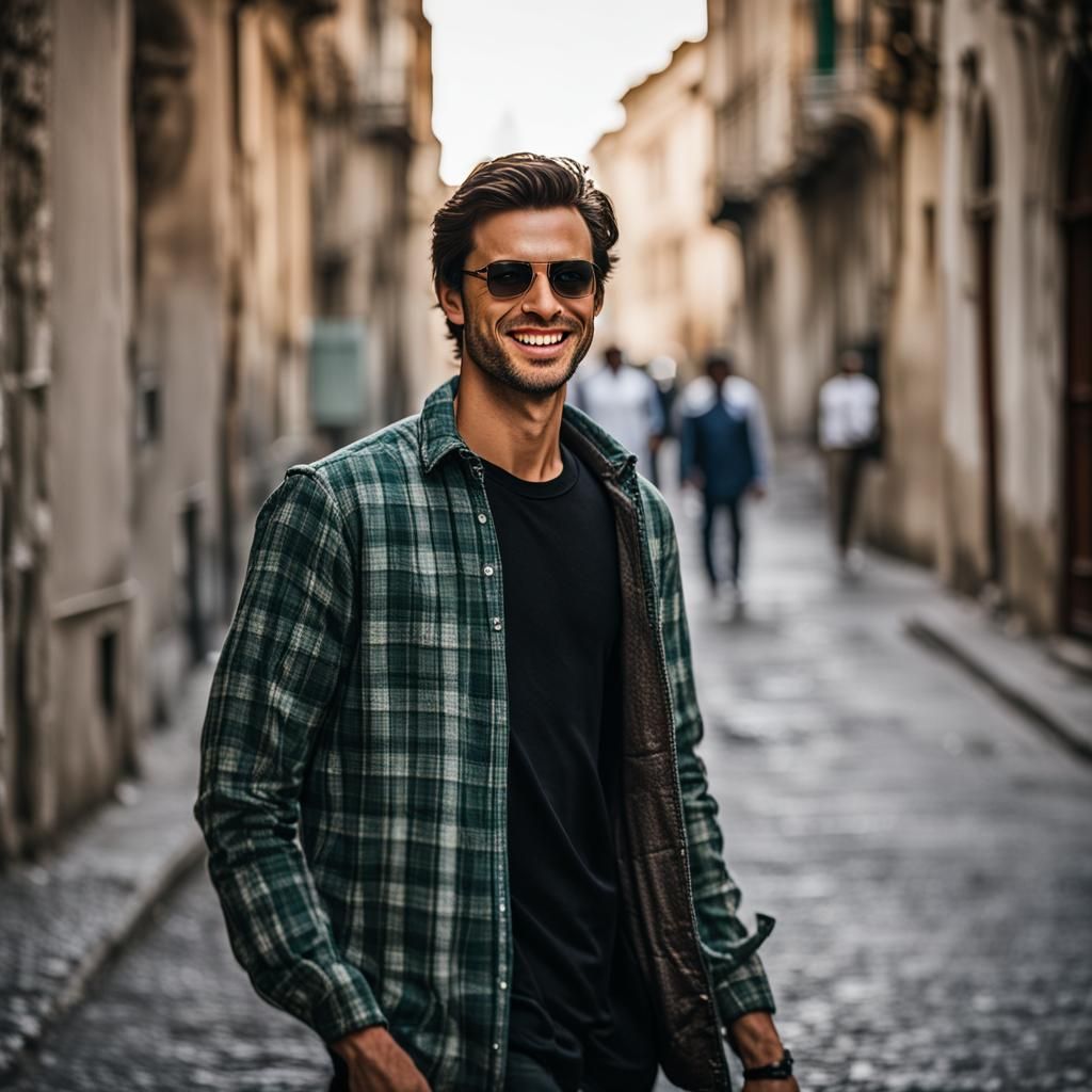 Young Man Walking in Split, Croatia