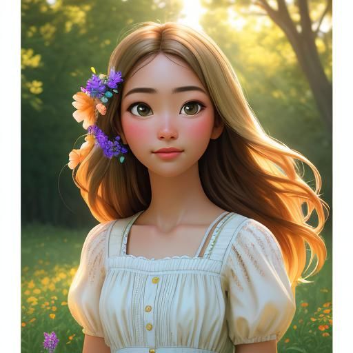 Girl in Meadow: Soft Focus Summer Portrait