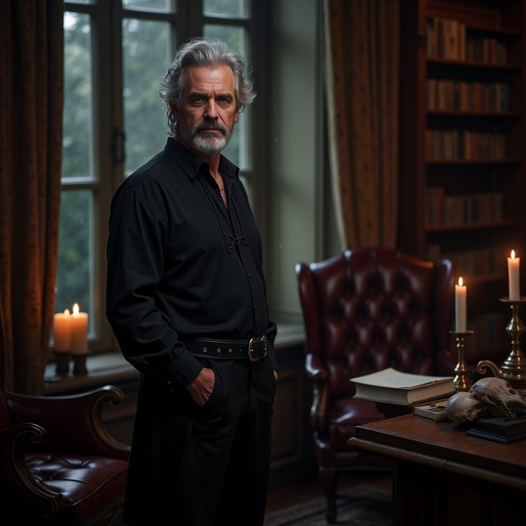 Victorian Study Portrait of Silver-Haired Man