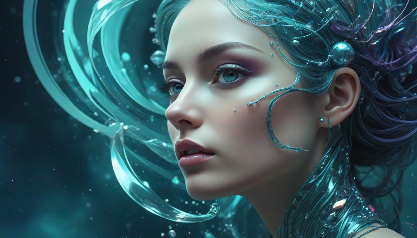 Crystalline Saturnian Intelligences in Surreal Cosmic Portra...