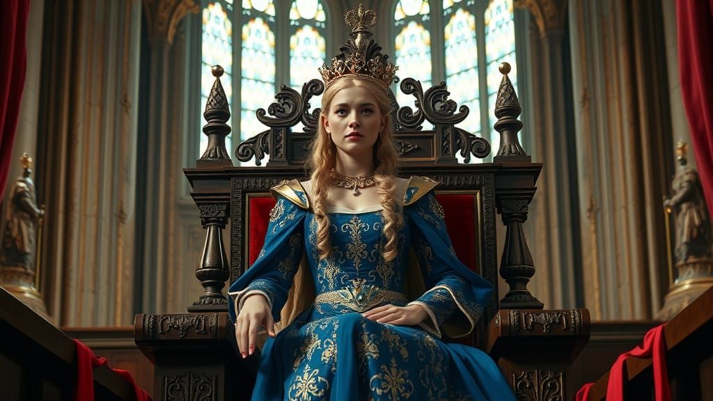 Elegant Medieval Princess in Gothic Setting