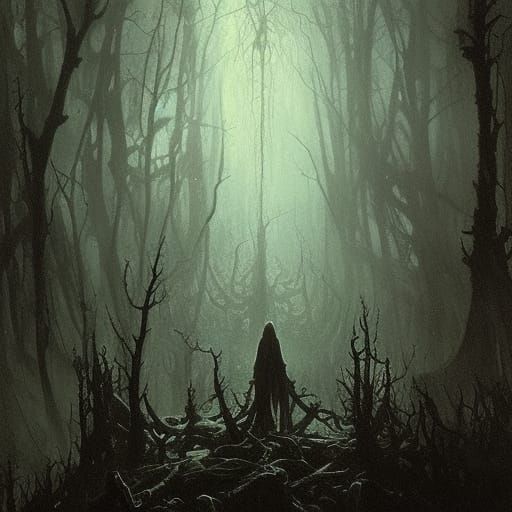 Eldritch Demon Lord in Decaying Forest