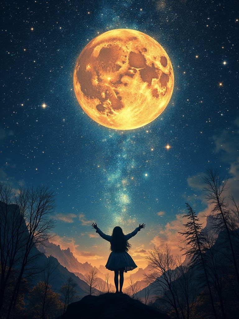 Holographic Tarot Card Collage in Surrealist Style