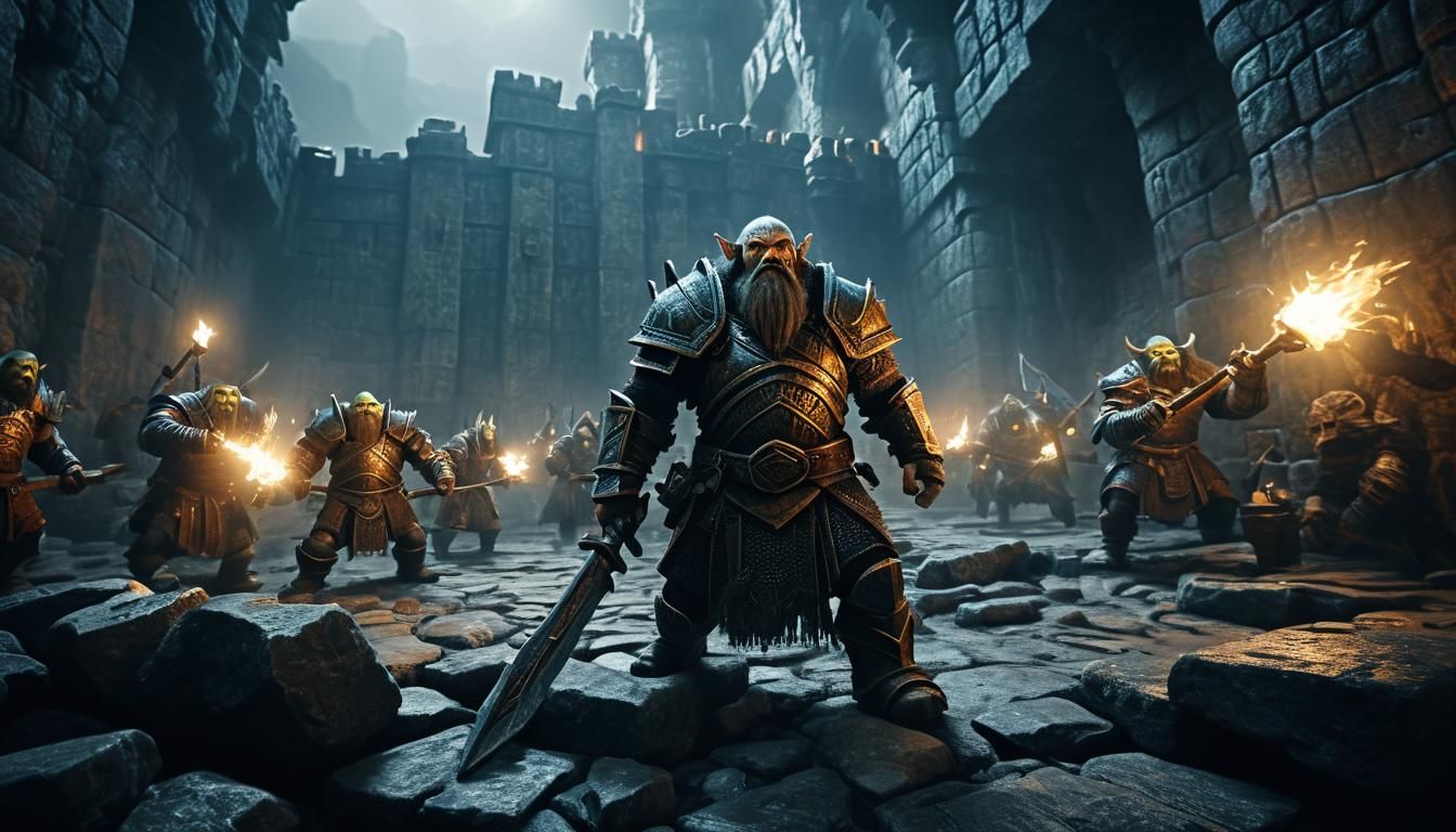 hyper realistic, perfect, smooth, HD Quality, Dwarven warrio...