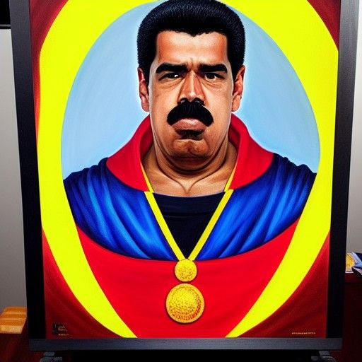 Nicolas Maduro as Super Saiyan, Oil Painting