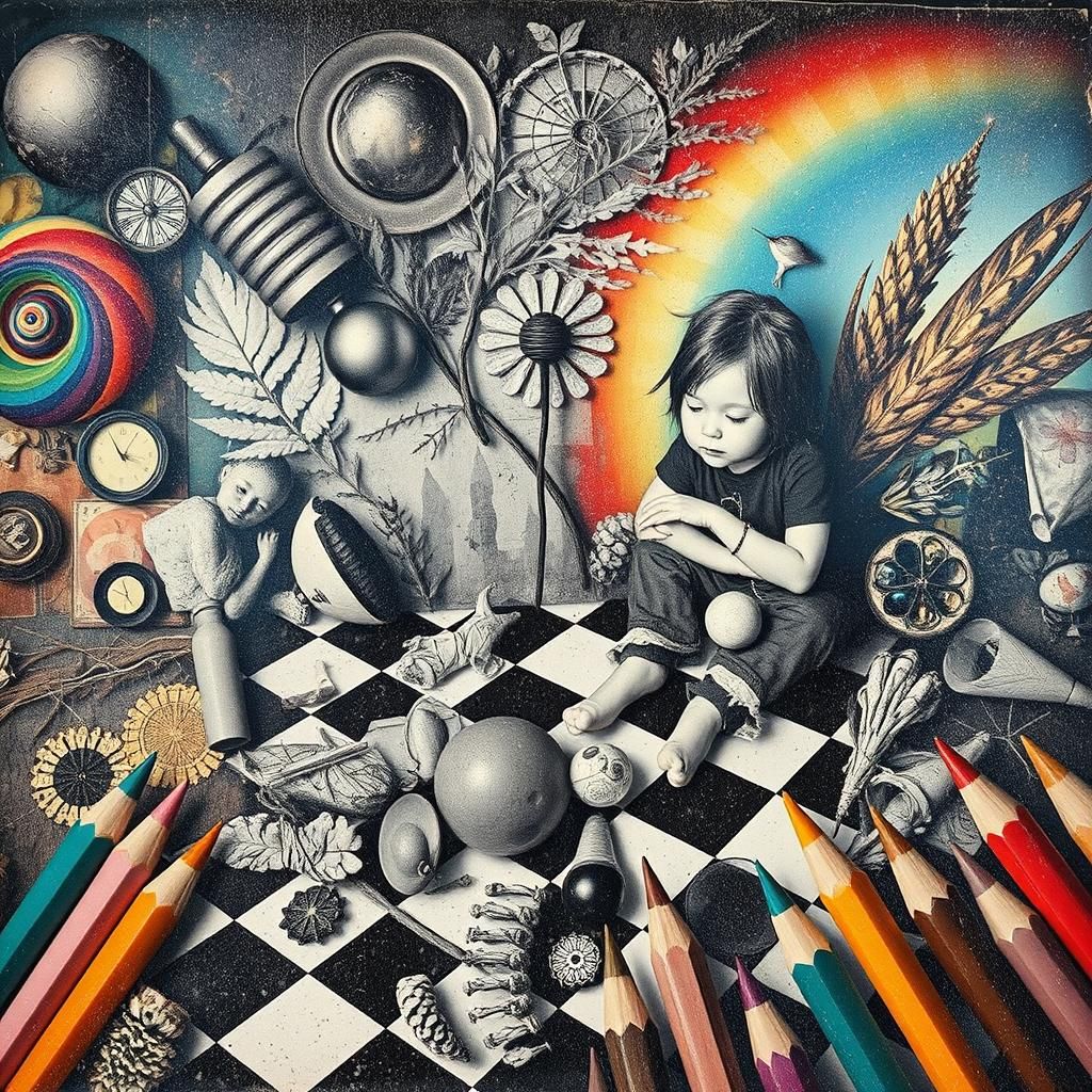 Abstract Black and White Photogram in Darkroom Style