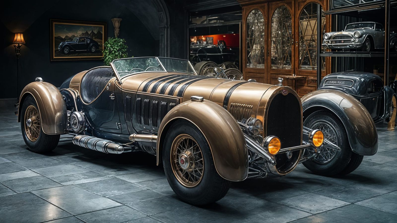 Custom 1932 Bugatti Royale in Luxurious Lakeside Garage