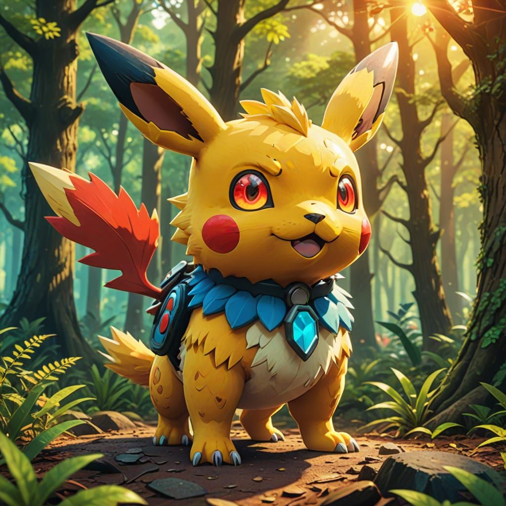 Pokemon Concept Art in Vibrant Digital Style