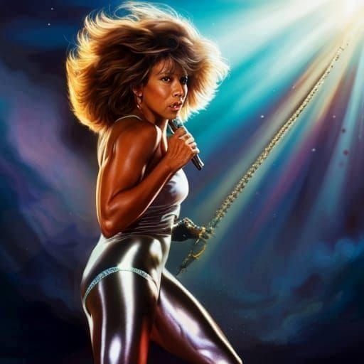 full body center portrait photo of 30 years old (((Tina Turn...