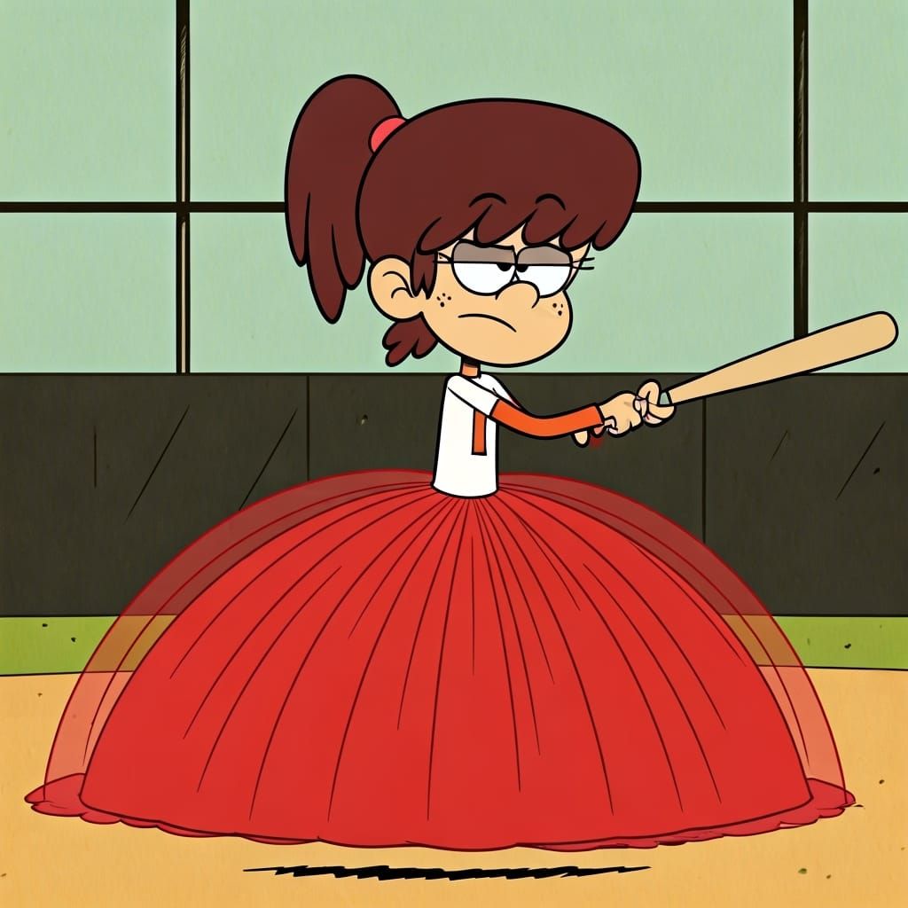 The Loud House cartoon style: Tween Lynn Loud with brown hai...