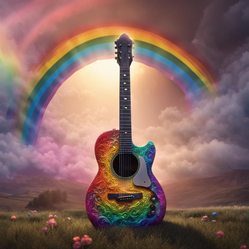 Rainbow Guitar: A Digital Matte Painting