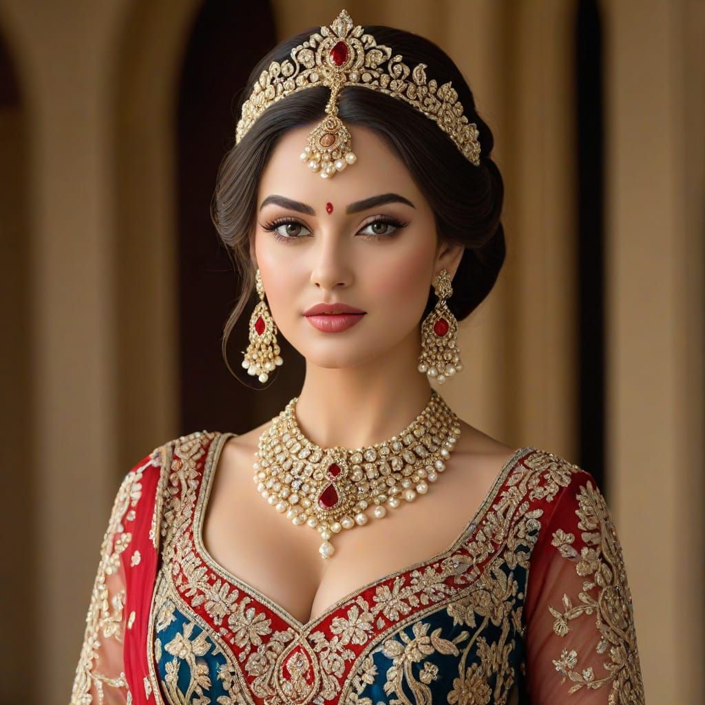 Elegant Royal Princess in Luxurious Attire