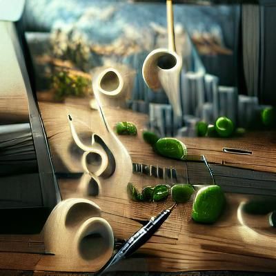 Musical Notes in Detailed Matte Painting