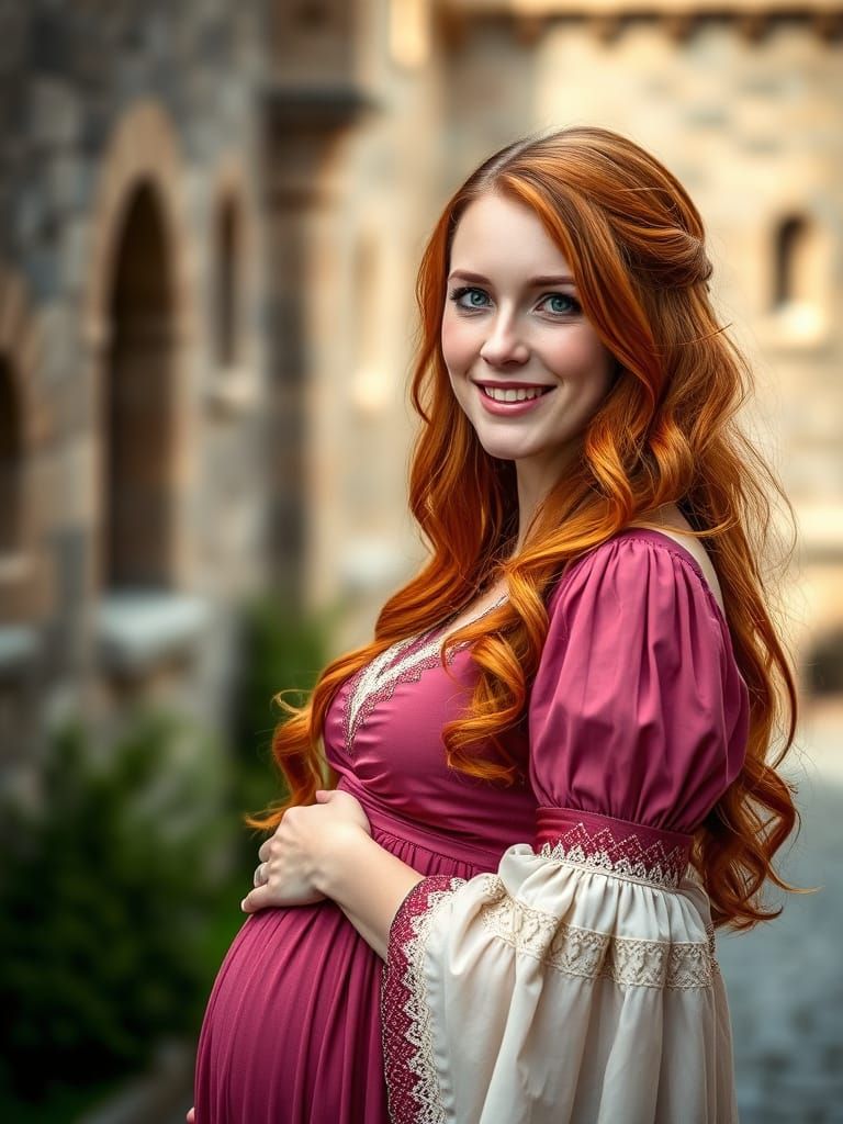 Glowing Medieval Princess in Royal Attire