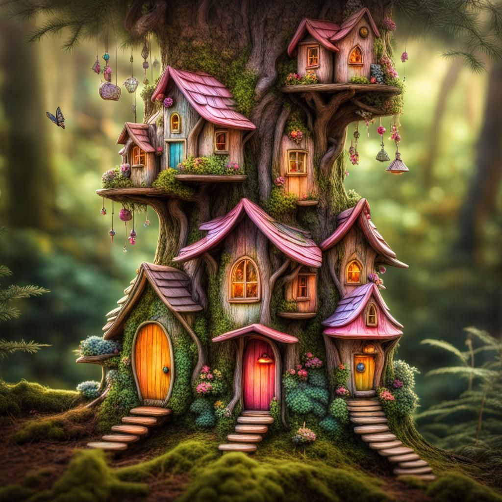 Fairy Houses In The Trees