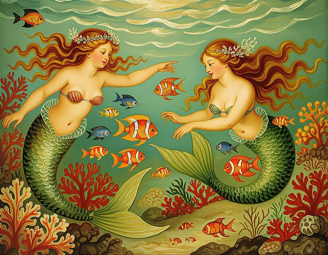 RUBENESQUE MERMAIDS AT PLAY