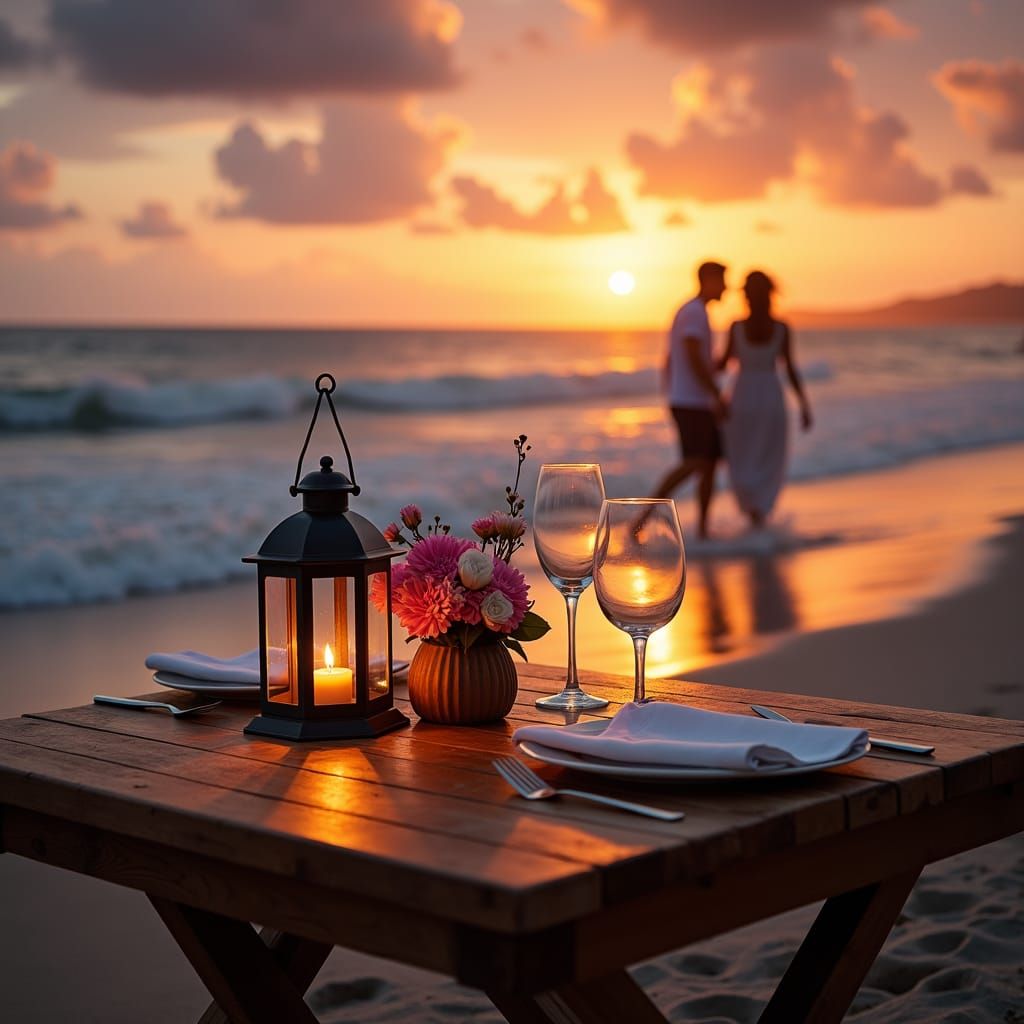Dinner for lovers on the beach....