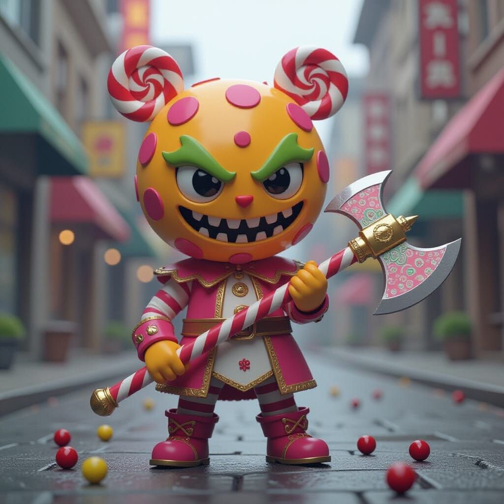 Candy Villain with Lollipop Axe in Ultra Detail