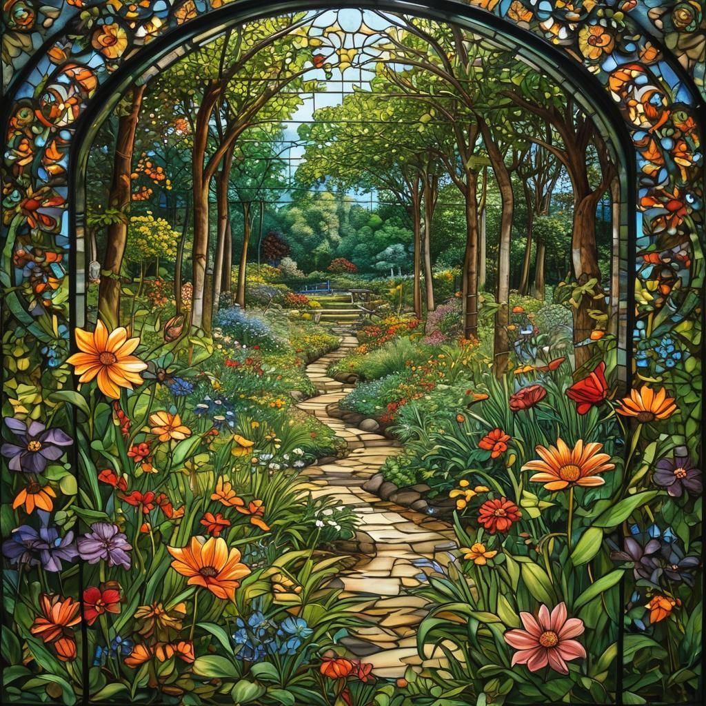 Stained Glass Garden Art: Intricate and Polished