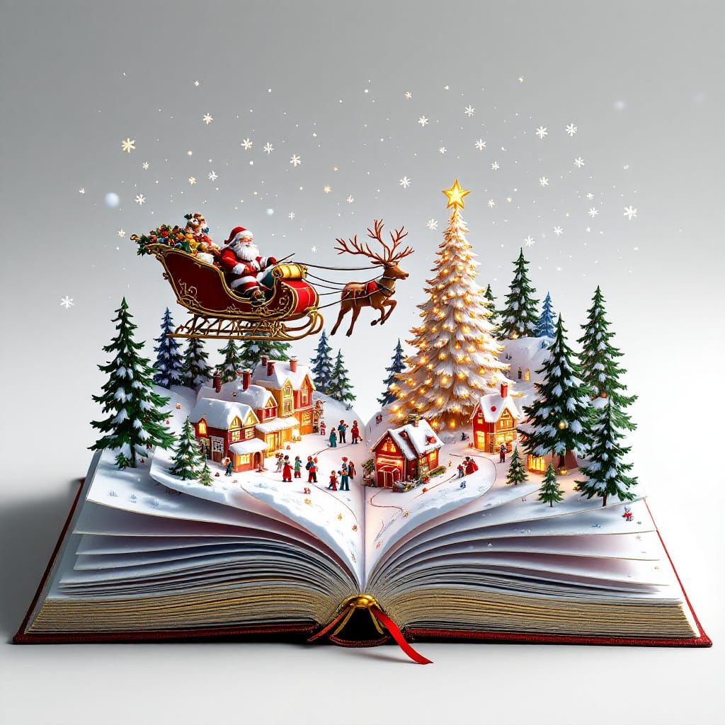 Whimsical Christmas Popup Book Winter Wonderland