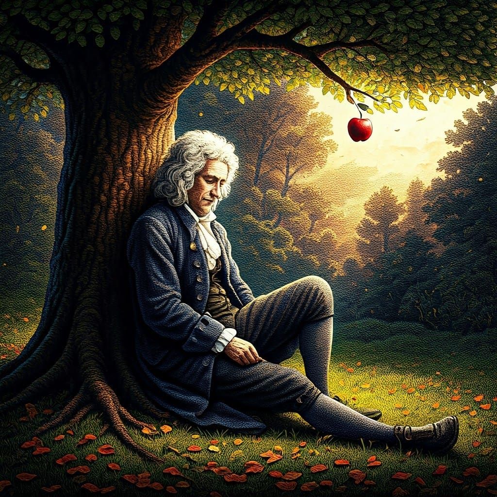 Newton's Apple: A Pointillist Discovery
