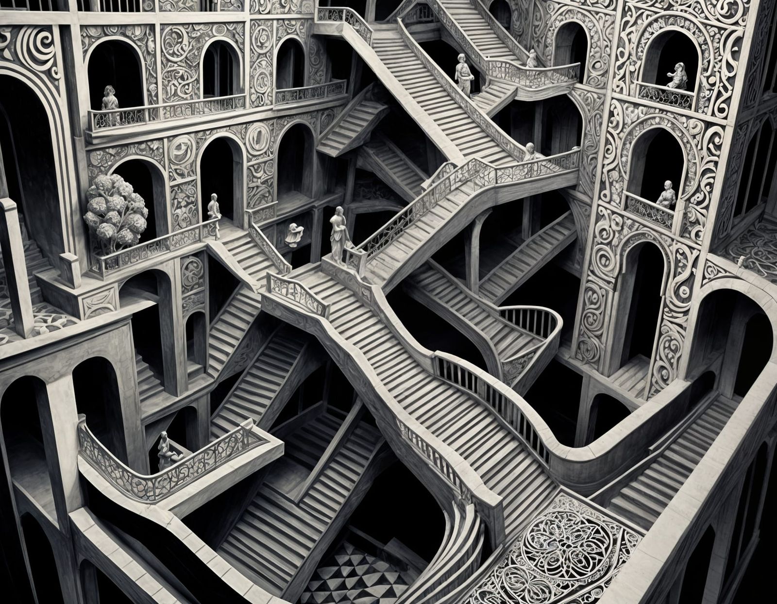 Intricate Hand-Carved Design with Gold Foil Accents