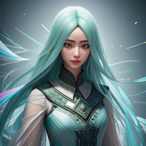 Fractured Portrait in Vibrant, Refracted Colors