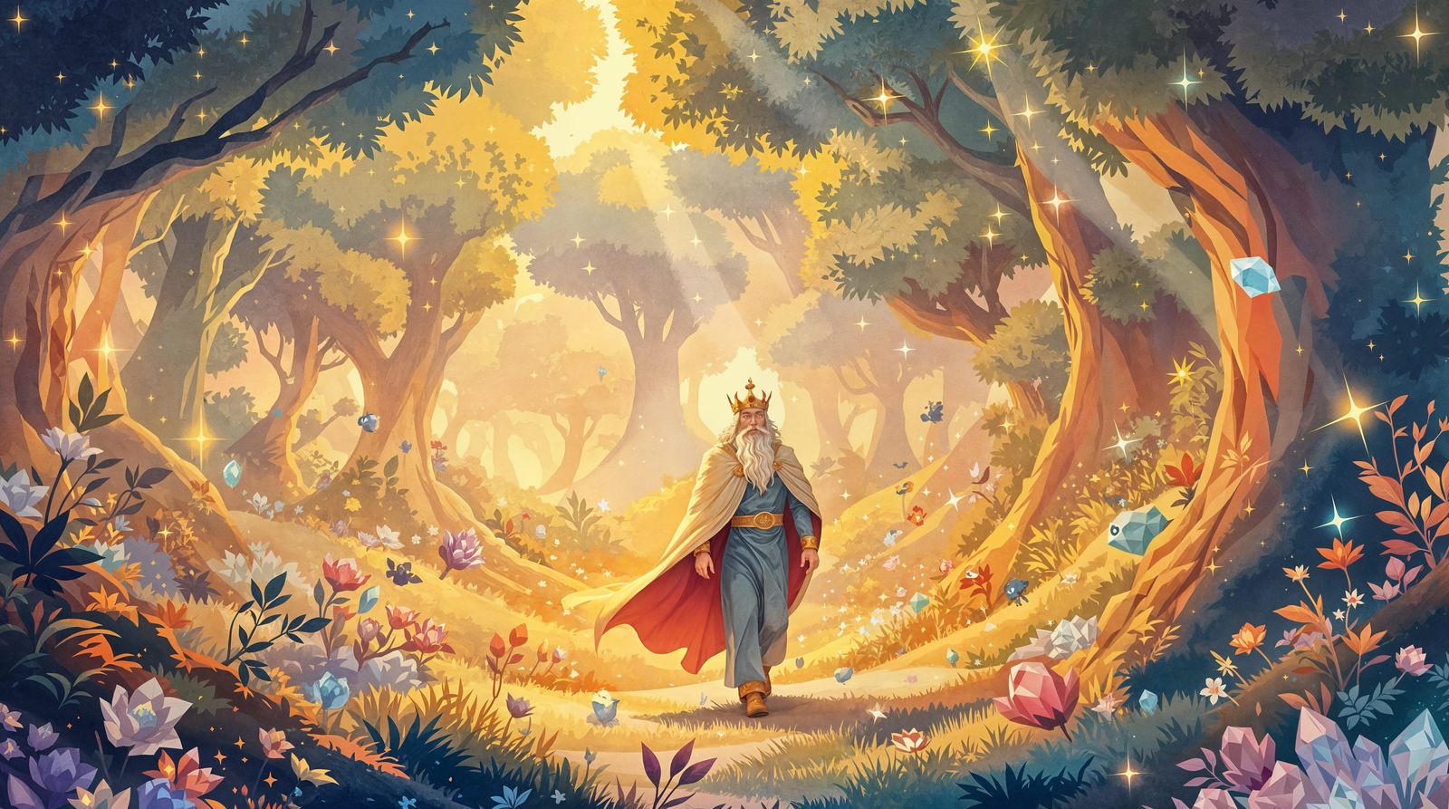 King in Whimsical Fantasy Forest