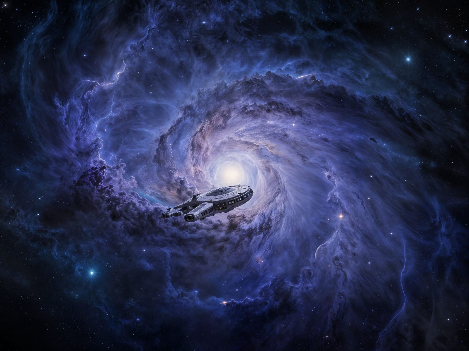 Cosmic Nebula and Distant Galaxies in Deep Space