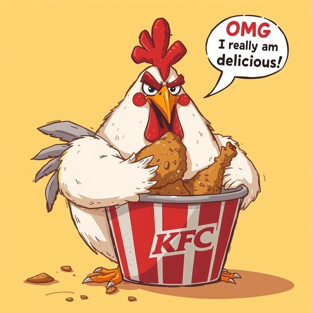 Chicken suddenly decides he likes KFC