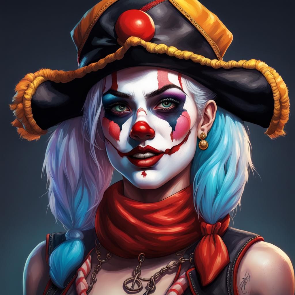 Clown Pirate Girl in Dungeons and Dragons Style