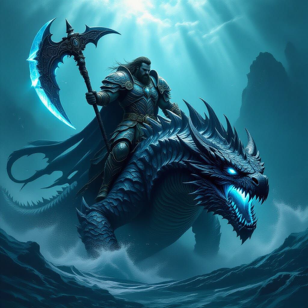 Void Berserker on Sea Dragon Rider in Tidal Waves