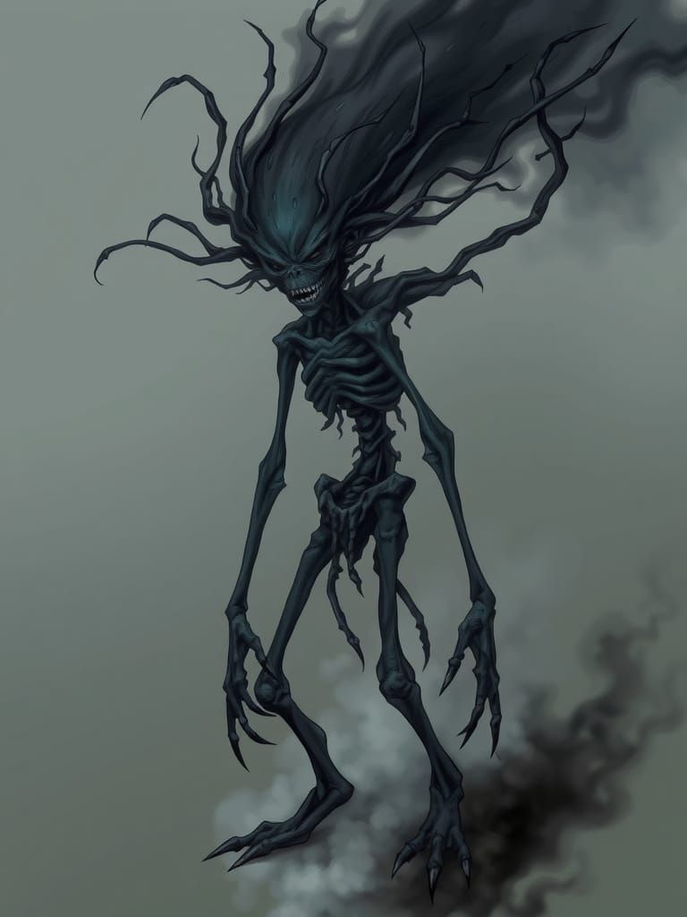 Ethereal Abomination in Dark Anime Style