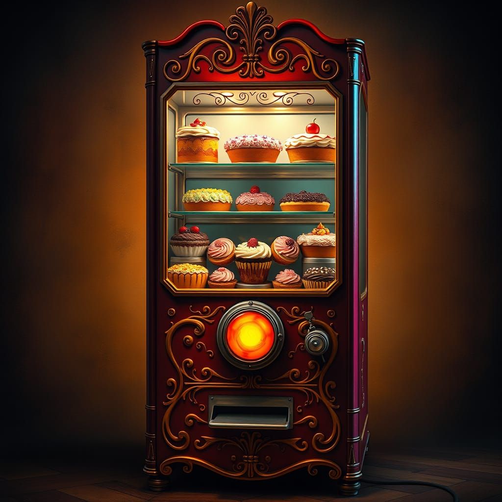 Vibrant Vending Machine with Whimsical Carnival Details