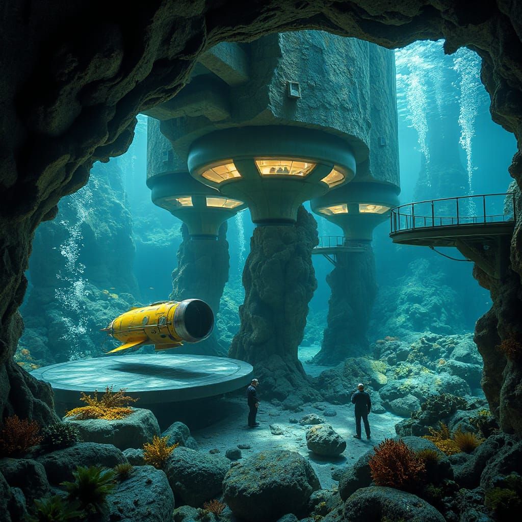 Mariana Trench Research Facility in Organic Modern Style