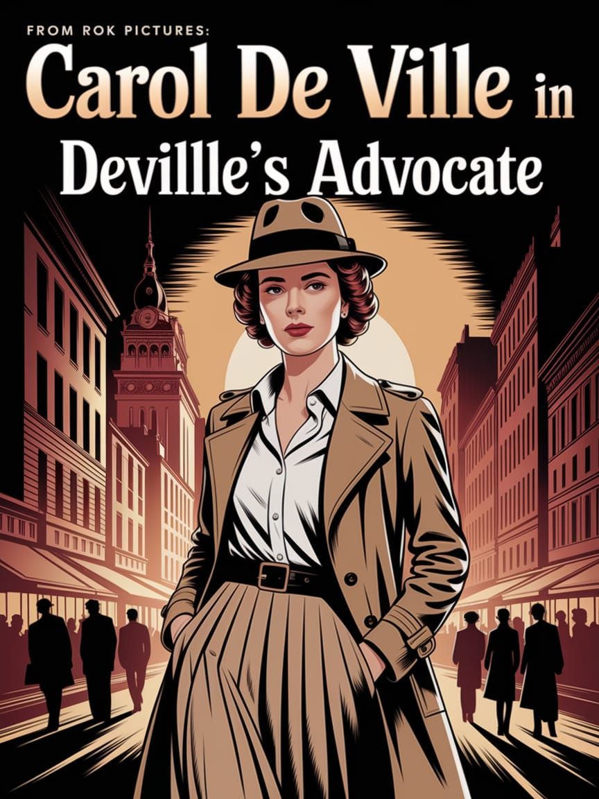 A 1930s Film Noir Icon in a Sleek Beige Trenchcoat