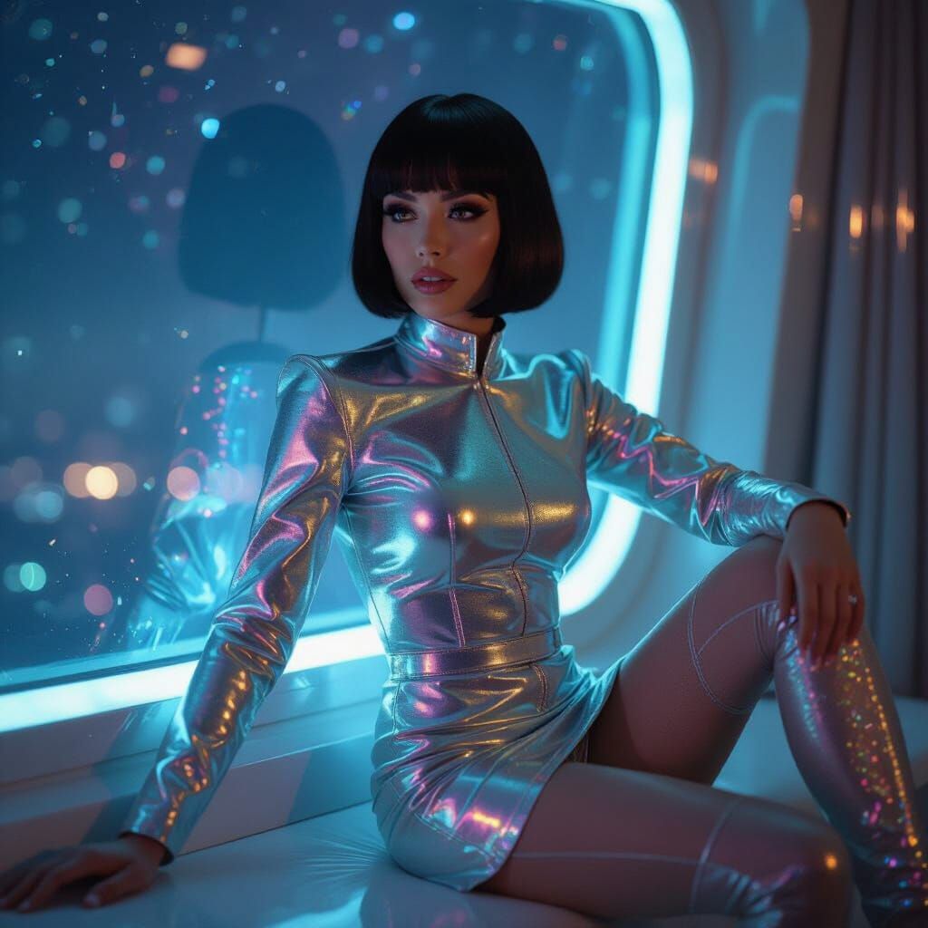 Dakini Spirit Guide in Retro-Futuristic Style