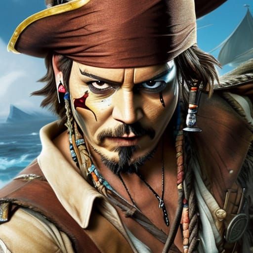 Pirate's Hasty Retreat: Hyperrealistic Island Escape