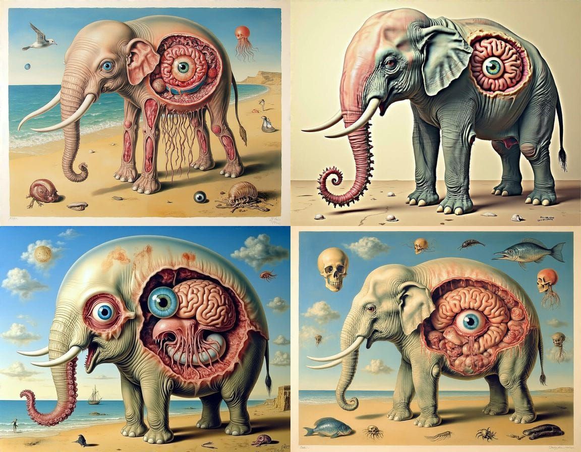 Surreal Homunculus of Egyptian Marine Life and Organs