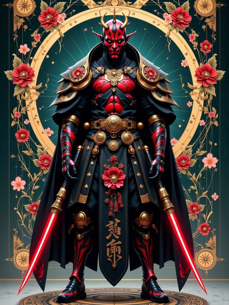 Darth Maul Samurai in Ukiyo-e Style
