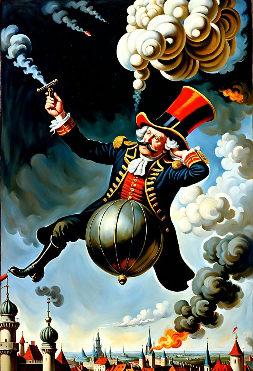 8 Pictures (8/8): Münchhausens Abenteuer:
Ritt auf einer Kanonenkugel