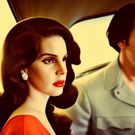 Lana Del Rey and Keanu Reeves in Retro Movie