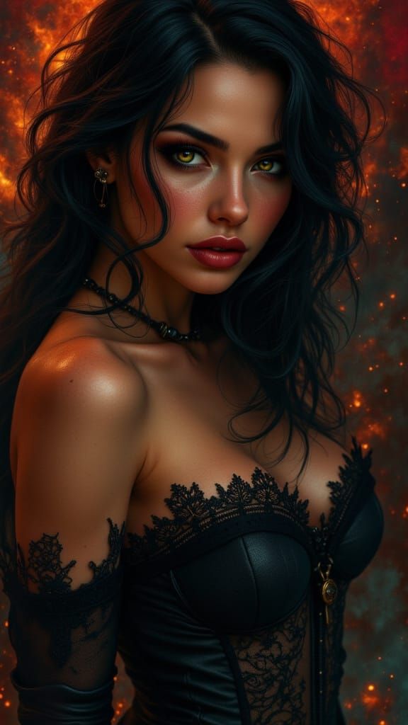 Gothic Woman Portrait in Todd McFarlane Style